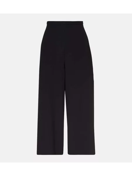 Pantaloni culottes Fforme cu talie înaltă negru