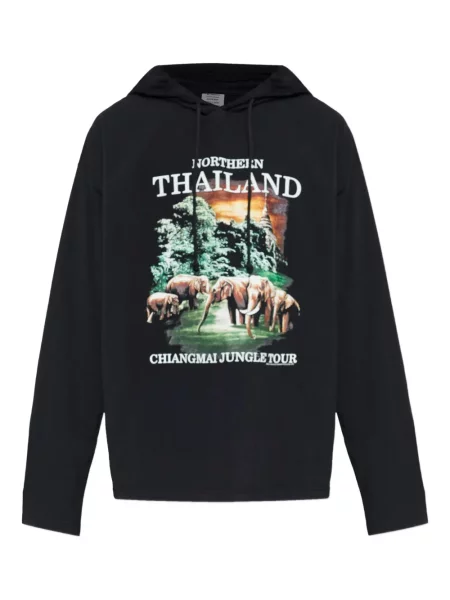 Hanorac cu glugă Vetements cu glugă negru