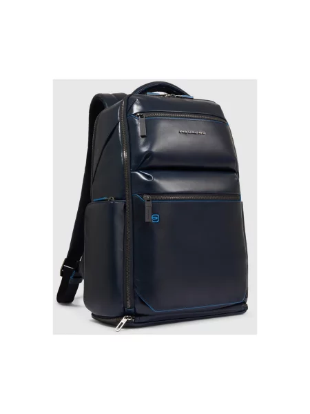 Torba na laptopa Piquadro skórzana niebieska