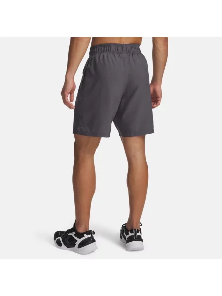 Pánske tréningové šortky Under Armour Woven Wordmark castlerock/white sivá