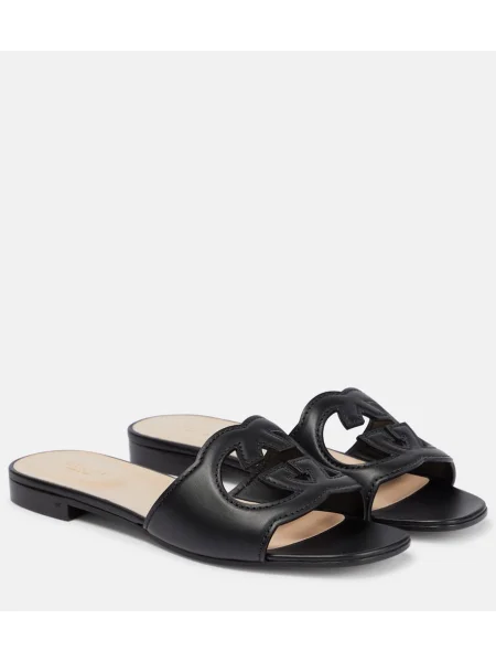 Usnjene sandali Gucci črna