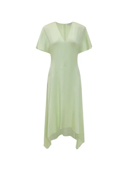 Rochie Stella Mccartney din satin cu decolteu în V de costum verde