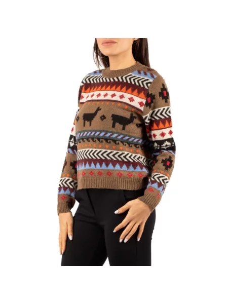 Sweter o kroju regular fit z dodatkiem wełny model ‘QUIRITE’ Weekend Max Mara brązowy