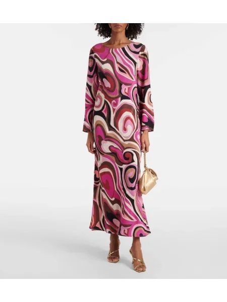 Rochie maxi Rixo cu imagine de costum roz