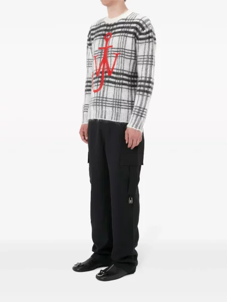 Pledas megztinis Jw Anderson apvaliu kaklu balta