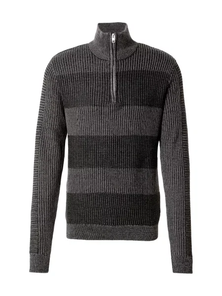JACK & JONES Pulover JJHugo gri metalic negru