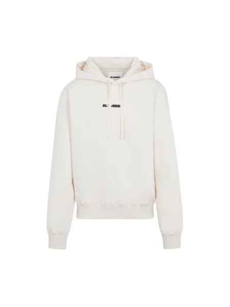 Bluza z kapturem Jil Sander z logo biała