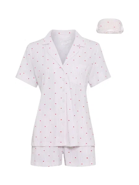 VIVANCE Kratke hlače za spanje svetlo roza / rdeča bela