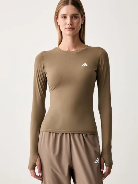 Adidas Performance tréninkové tričko s dlouhým rukávem Essentials zelené