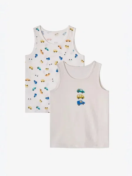 Penti Prsluk PENTI Boys Capybaras With Cars bedrucktes Tanktop' bijela