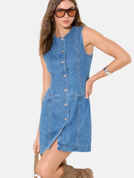 Friends Like These Rochie denim albastru