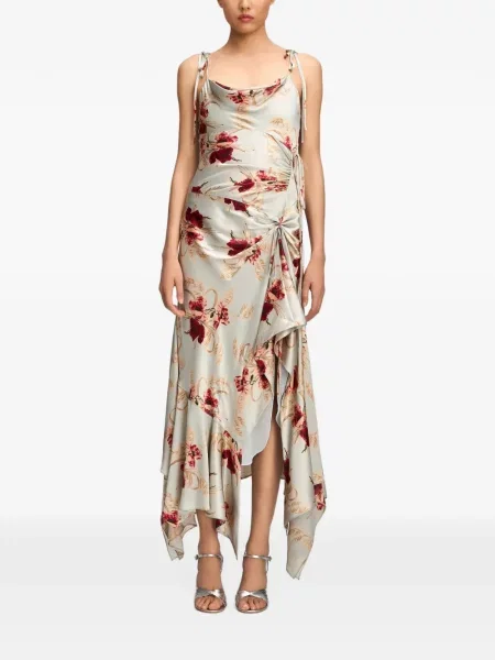 Rochie maxi Cinq A Sept de mătase albastru