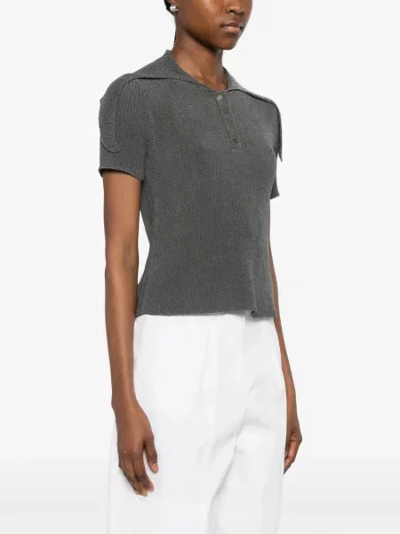 Scurt top Giorgio Armani tricotate gri