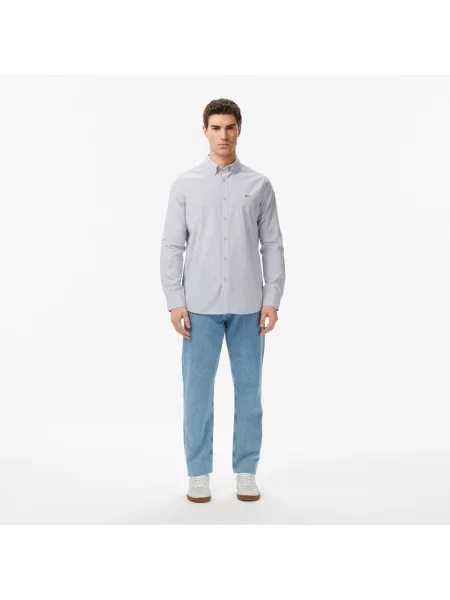 Lacoste Koszula Slim Fit szara