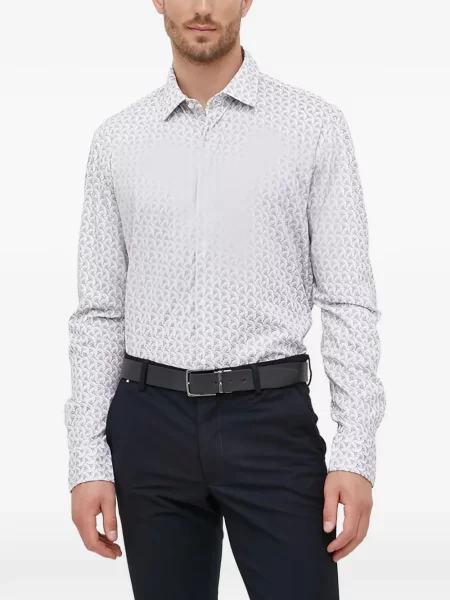Cămașă Joop! cu model floral cu imagine alb