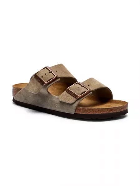 Birkenstock Bőr papucs Arizona LEVE szürke