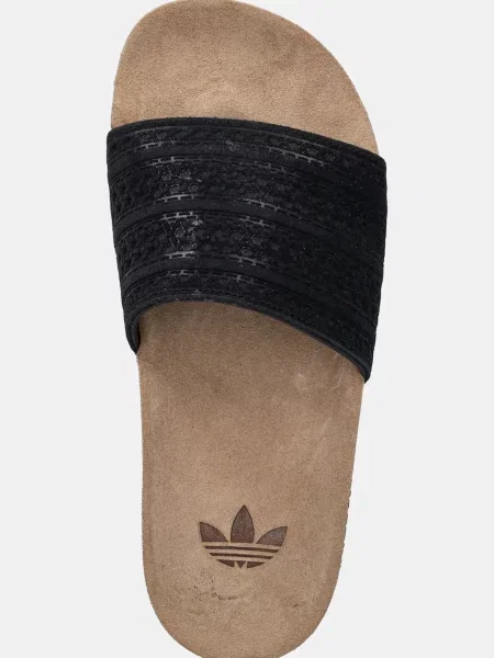 Замшевые шлепанцы Adidas Originals черные