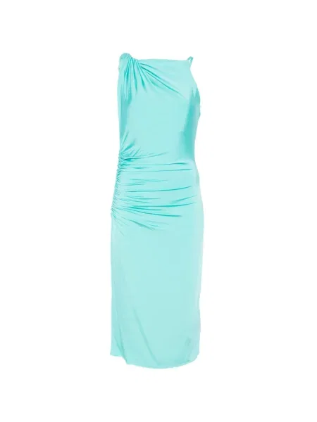 Rochie midi Marella până la genunchi cu un umăr gol de costum albastru