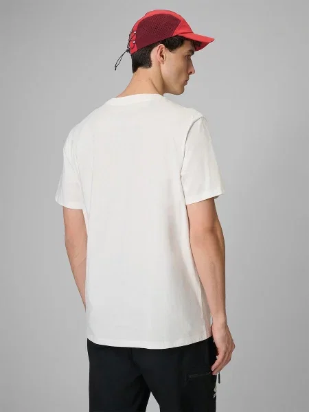 T-shirt regular z nadrukiem 4F biała
