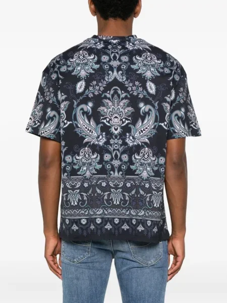 Tricou Etro cu imagine cu model paisley albastru