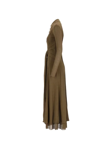 Rochie maxi Ganni plasă cu legături verde