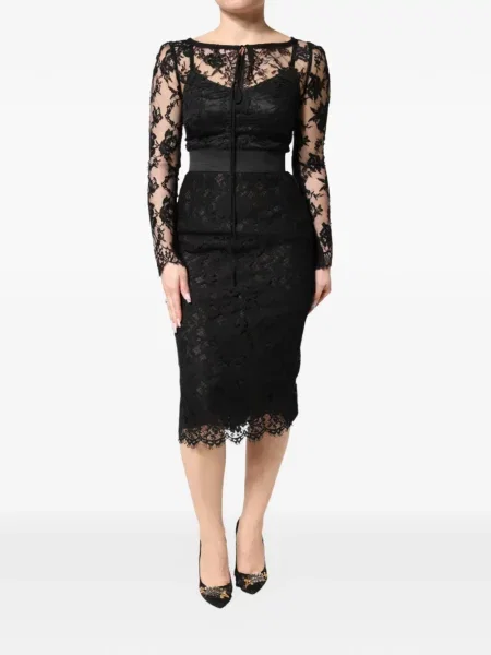 Rochie midi Dolce & Gabbana din dantelă negru