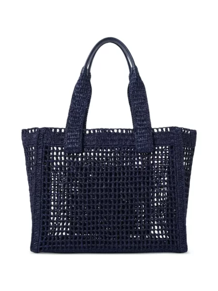 Siuvinėta megzta shopper rankinė Chloé mėlyna