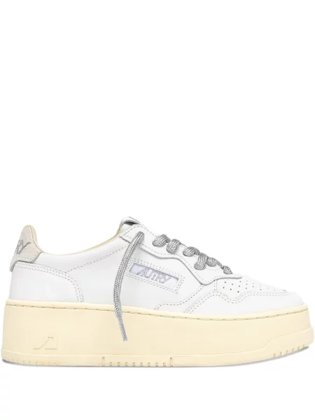 Sneakerși Autry din piele cu platformă alb