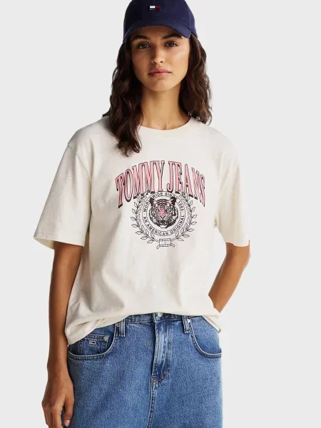 Тигрова футболка Tommy Jeans біла