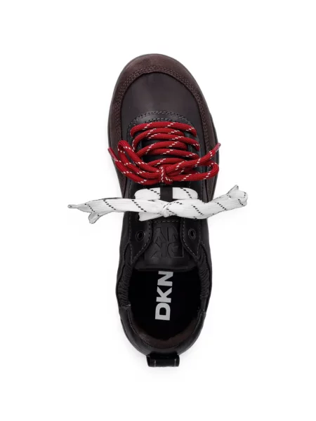 Top Dkny cu șireturi din dantelă maro