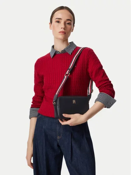TOMMY HILFIGER Torba preko ramena JOY mornarsko plava / svijetlo crvena / prljavo bijela