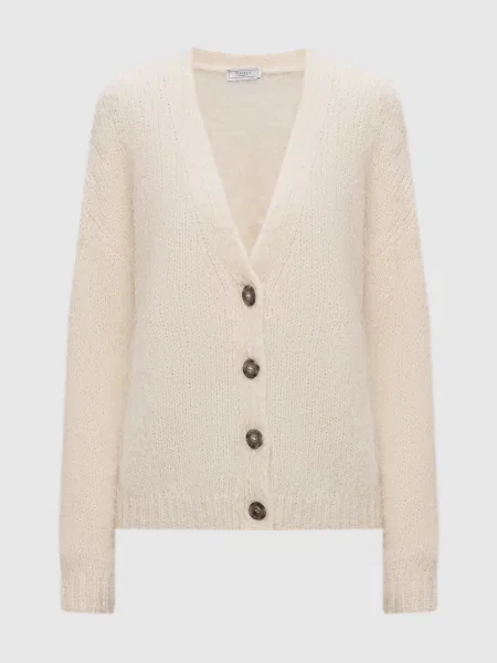 Кардиган з вовни альпаки Peserico бежевий