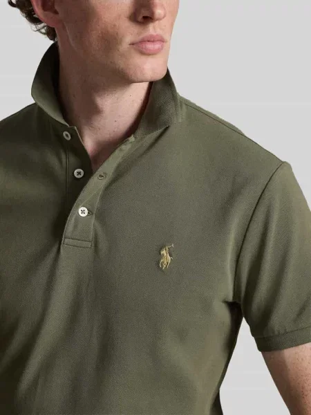 Koszulka polo o kroju regular fit z mieszanki bawełny Polo Ralph Lauren oliwkowa