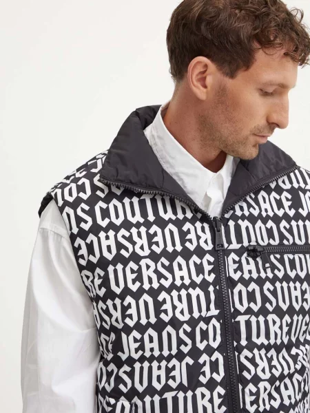 Versace Jeans Couture Пухен елек с две лица черно