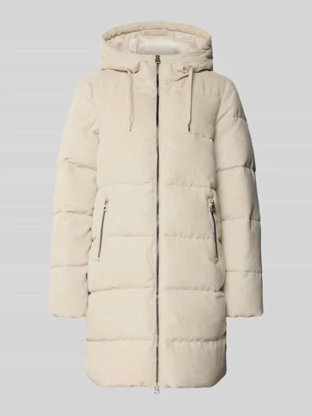 Płaszcz pikowany o kroju regular fit z kapturem model DOLLY' Only biały