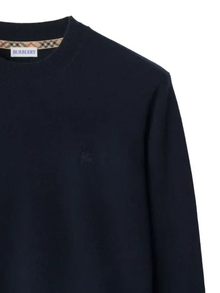 Pulover Burberry cu decolteu în U albastru