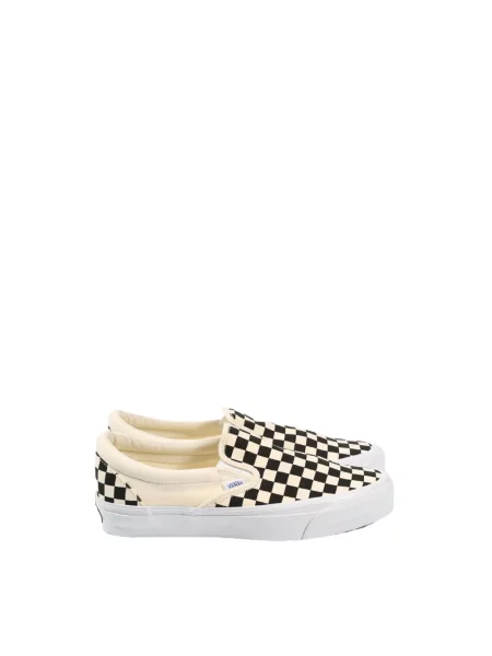 Vans Buty Mężczyzna Czarny 43 EU Czarne Buty na płaskim z jedwabiu i nylonu białe