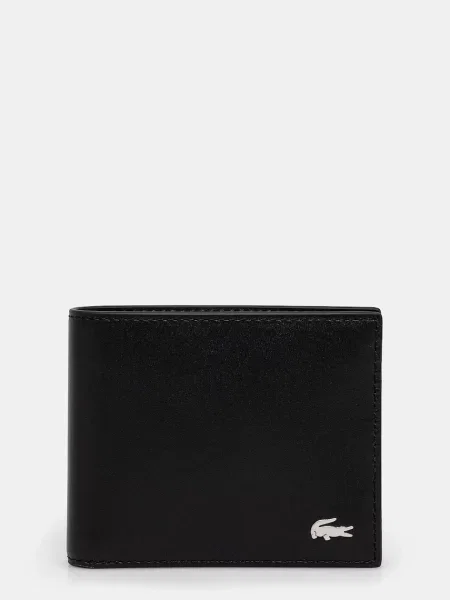 Кожаный кошелек Lacoste черный