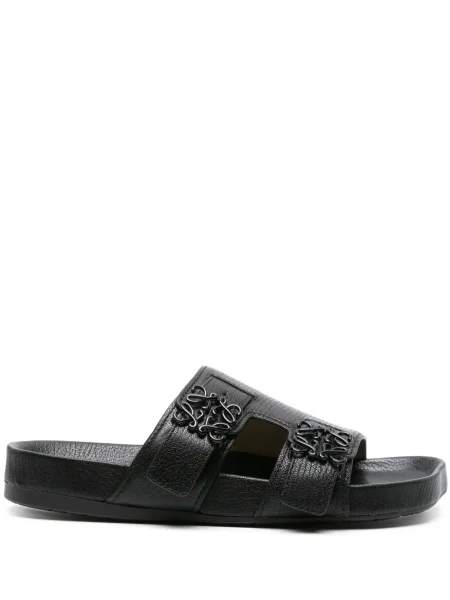 Papuci Loewe din piele cu cataramă negru