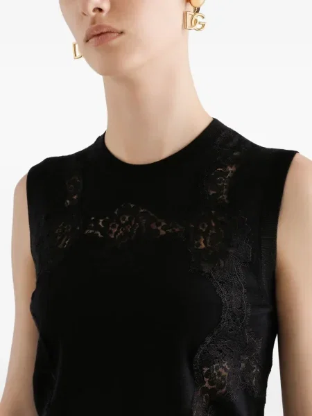 Top Dolce & Gabbana din dantelă negru