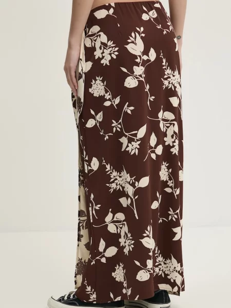 Sukně Abercrombie & Fitch maxi béžová
