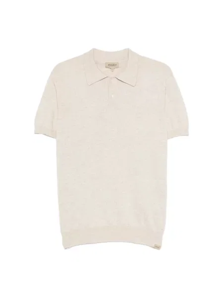 Koszulka polo Woolrich z krótkim rękawem beżowa