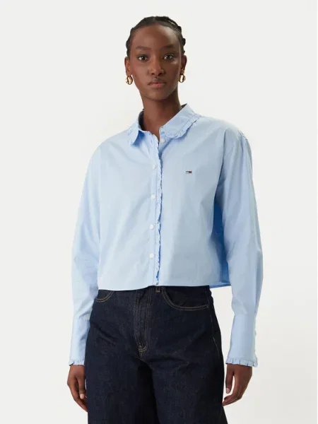 Tommy Jeans Cămașă celest albastru