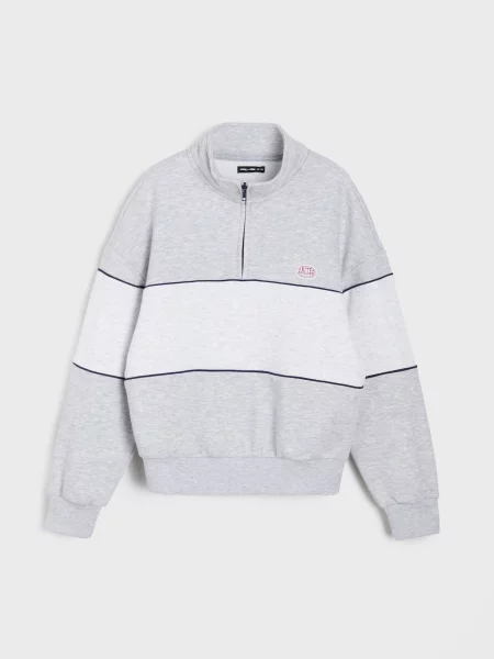 Sinsay Mikina half-zip se stojáčkem vícebarevná