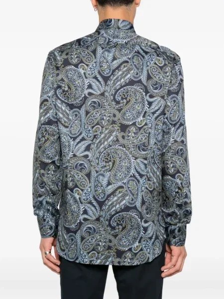 Cămașă Etro cu imagine cu model paisley albastru