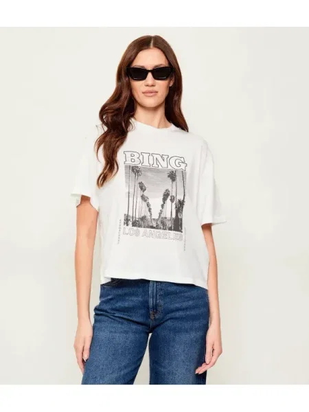 Anine Bing Tricou LOUIS TEE BING TOUR | Relaxed fit alb