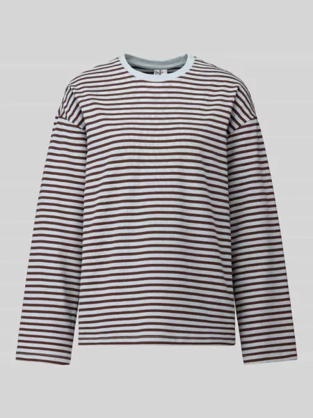 Bluzka z długim rękawem o kroju relaxed fit z mieszanka bawełny model ADIE' Pieces niebieska