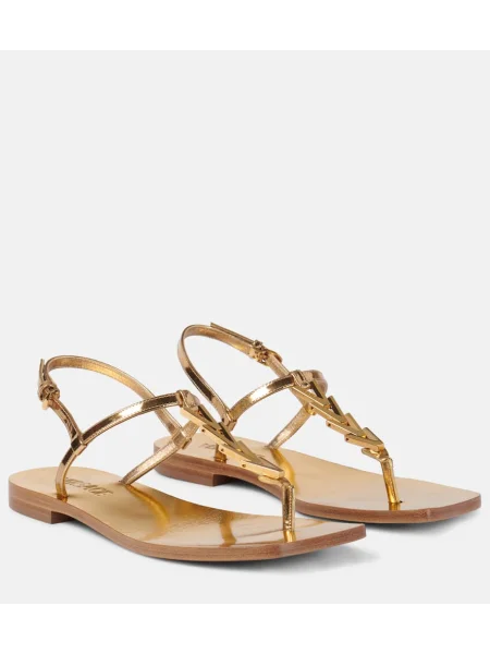 Chiloți tanga Versace din piele auriu