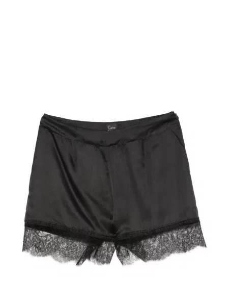 Pantaloni scurți Carine Gilson din satin negru