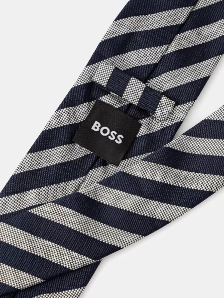 Шелковый галстук Boss на завязках синий